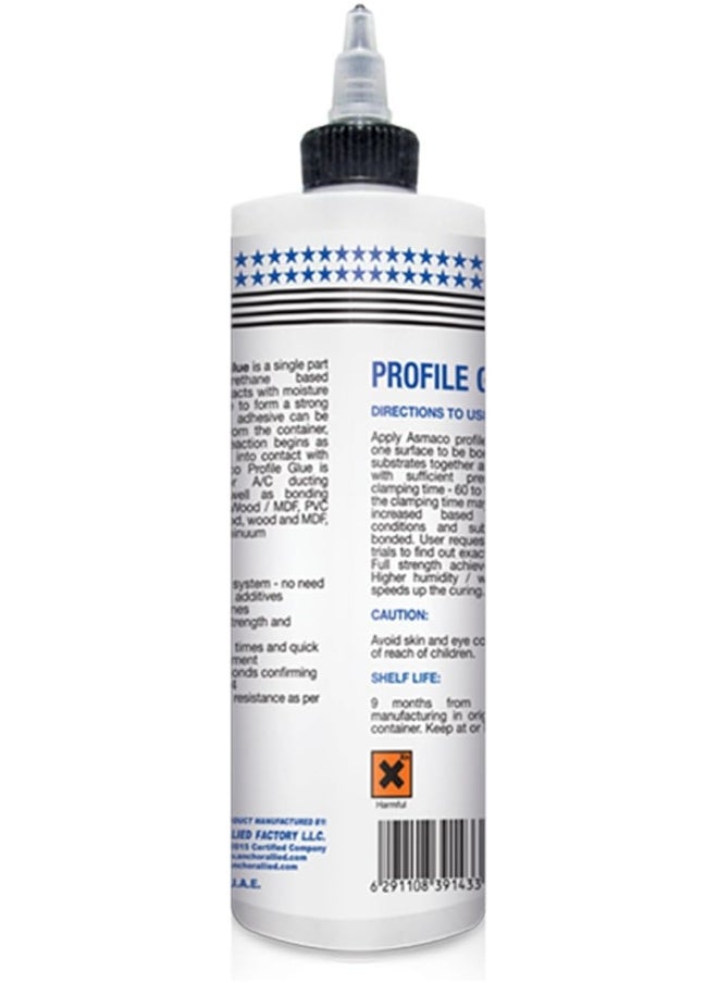 Biella Biella Asmaco Moisture Curing Polyurethane Adhesive Profile Glue 63 for A/C Duct Application - Clear - 500 Ml  - Image 2