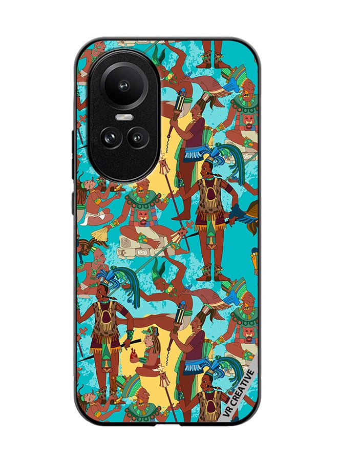 VR CREATIVE Protective Case Cover For Oppo Reno 10 Pro Ancient Mayan Mural Design Multicolour - Image 1