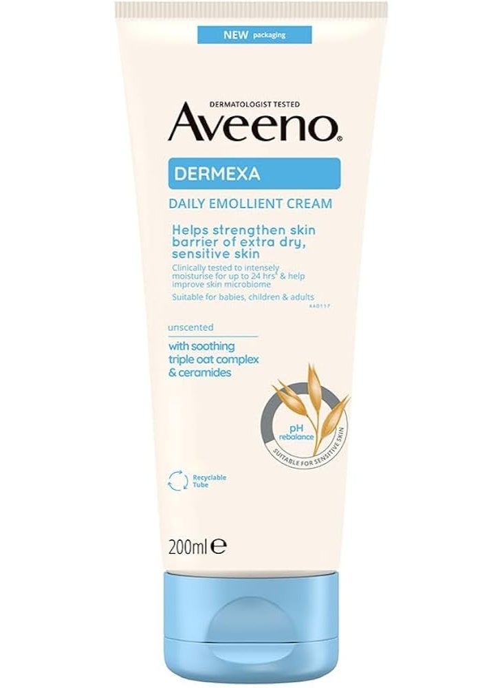 Aveeno Dermexa Soothing Emollient Cream 200ml + Emollient Body Wash 300ml - Image 3