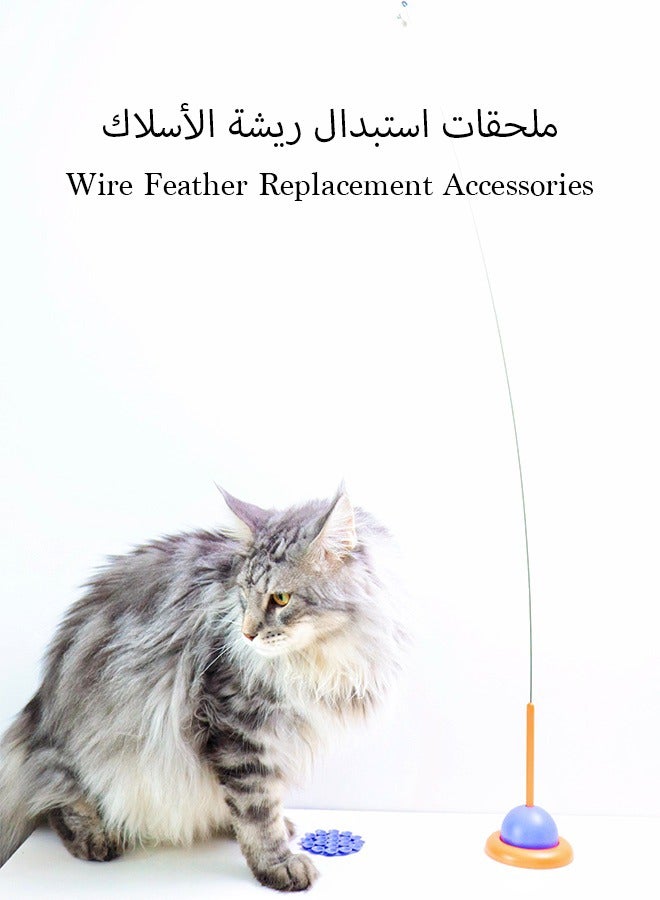 Entertaining Cat Feather Teaser with Suction Cup Pet Toy Cat Feather Toys,Cat Wand Toy with Powerful Suction Cup Detachable,Interactive Kitten Sticks for Indoor Cats to Play Chase(random colors) - Image 2