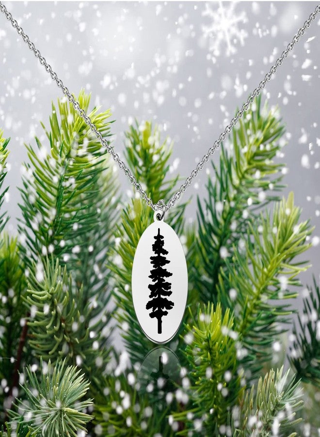FEELMEM Pine Tree Charm Necklace Pine Tree Adventure Travel Jewelry Outdoor Enthusiast Jewelry Gift - Image 4
