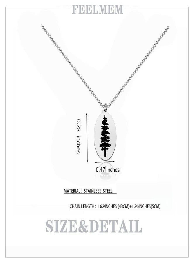 FEELMEM Pine Tree Charm Necklace Pine Tree Adventure Travel Jewelry Outdoor Enthusiast Jewelry Gift - Image 2