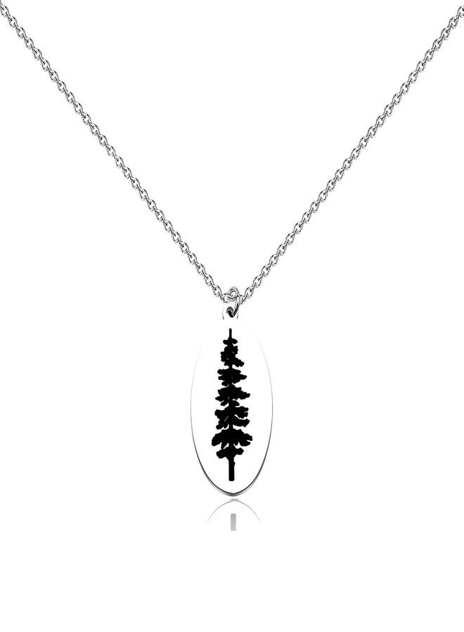 FEELMEM Pine Tree Charm Necklace Pine Tree Adventure Travel Jewelry Outdoor Enthusiast Jewelry Gift - Image 1