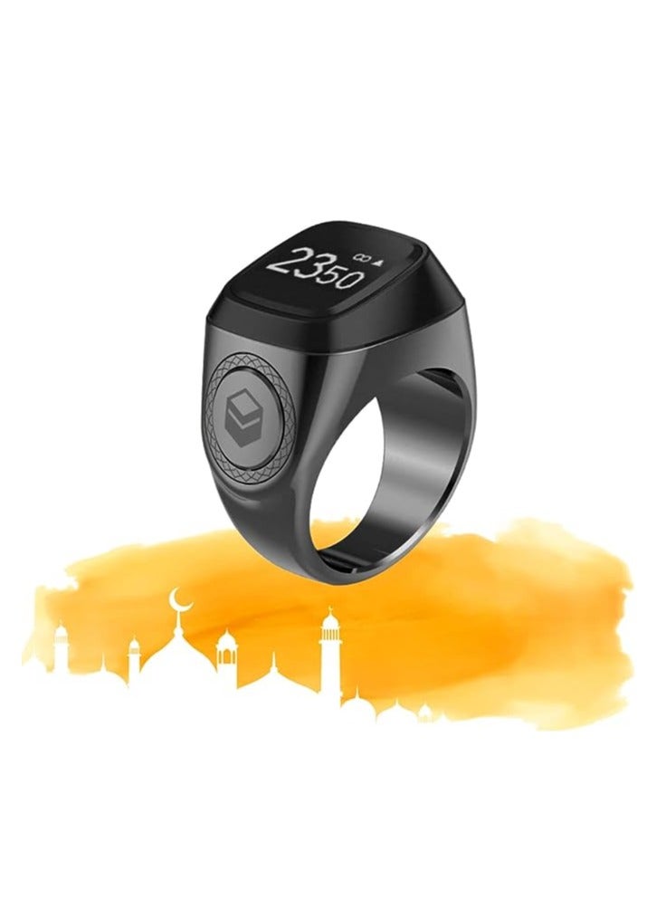 iQIBLA Smart Tasbih Zikr Metal Ring 22MM Space Grey - Image 1