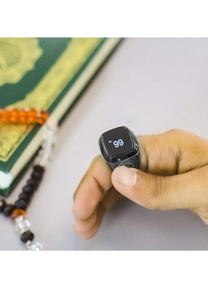 iQIBLA Smart Tasbih Zikr Metal Ring 22MM Space Grey - Image 3