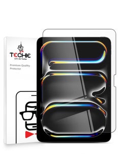 Techie HD Tempered Glass Screen Protector for Apple iPad Pro 11 Inch M4 (2024) - Anti Reflection Anti Bubbles 9H Hardness 0.33 mm Rounded Edges Easy Installation  - Image 1