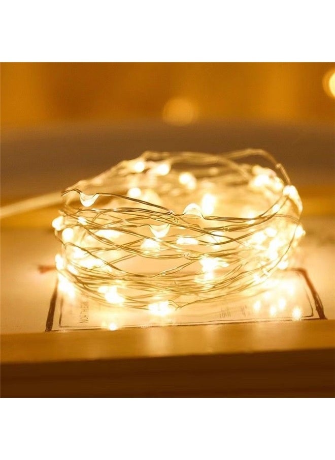 yongsheng 5pcs String Decorative Light Yellow light 3m， Battery Powered Starry Fairy Mini Light,Battery Operated Micro Lights for Bedroom,Parties,Wedding,Centerpiece,Decoration  - Image 5
