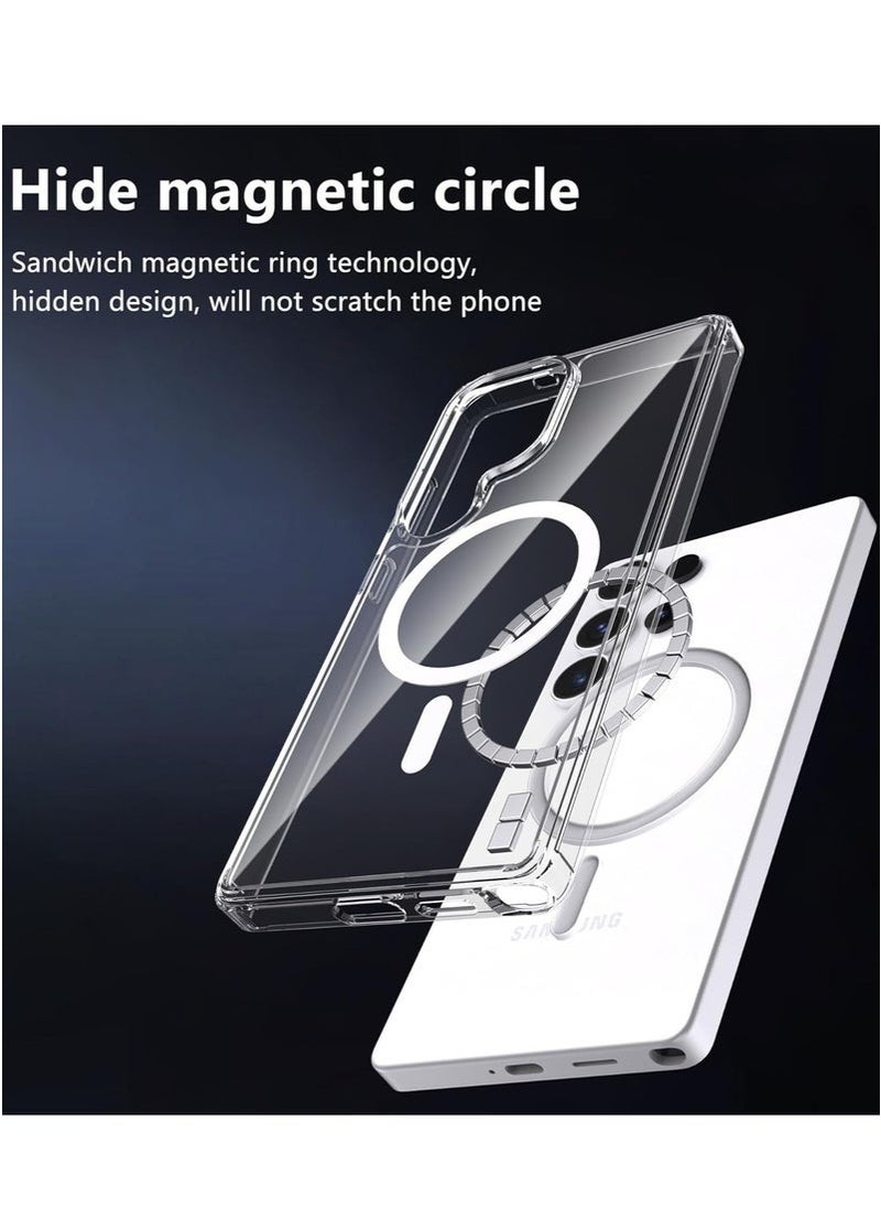 ACLIX Samsung Galaxy S25 Ultra Case Cover Clear MagSafe Support Wireless Charging with 2-Pack Samsung Galaxy S25 Ultra Screen Protector 9H Hardness Support Fingerprint Unlock Samsung Galaxy S25 Ultra  - Image 2