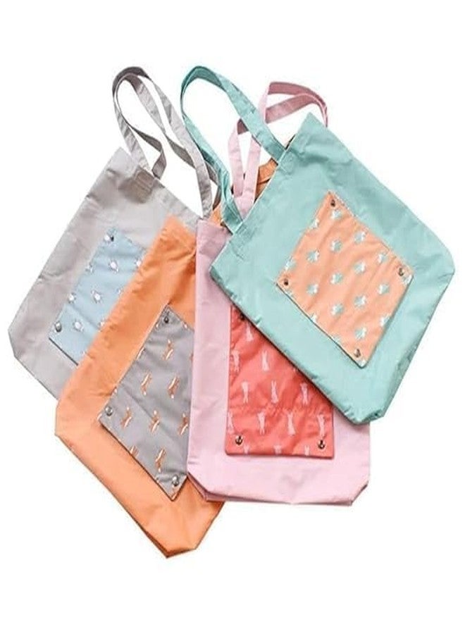 JIGVA Candy Color Cartoon Shoulder Bag | Foldable Ladies Handbag Portable for Shopping, Travel, Market & Outdoor | Lightweight Women Casual Tote Bag (Pack of 1, Multicolor) - Image 1