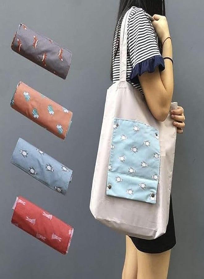 JIGVA Candy Color Cartoon Shoulder Bag | Foldable Ladies Handbag Portable for Shopping, Travel, Market & Outdoor | Lightweight Women Casual Tote Bag (Pack of 1, Multicolor) - Image 2