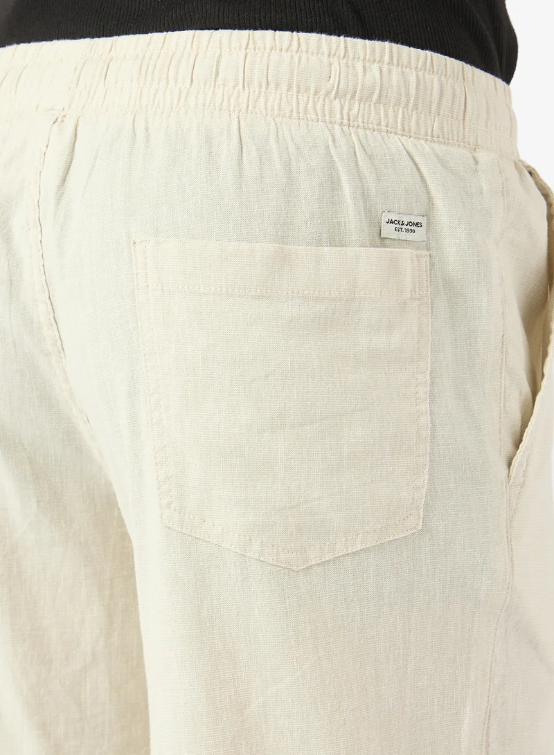 JACK & JONES  Casual Drawstring Linen Blend Trouser for Men | Best Price UAE