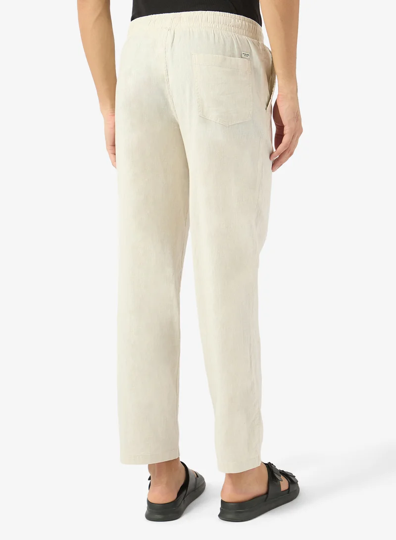 JACK & JONES  Casual Drawstring Linen Blend Trouser for Men | Best Price UAE