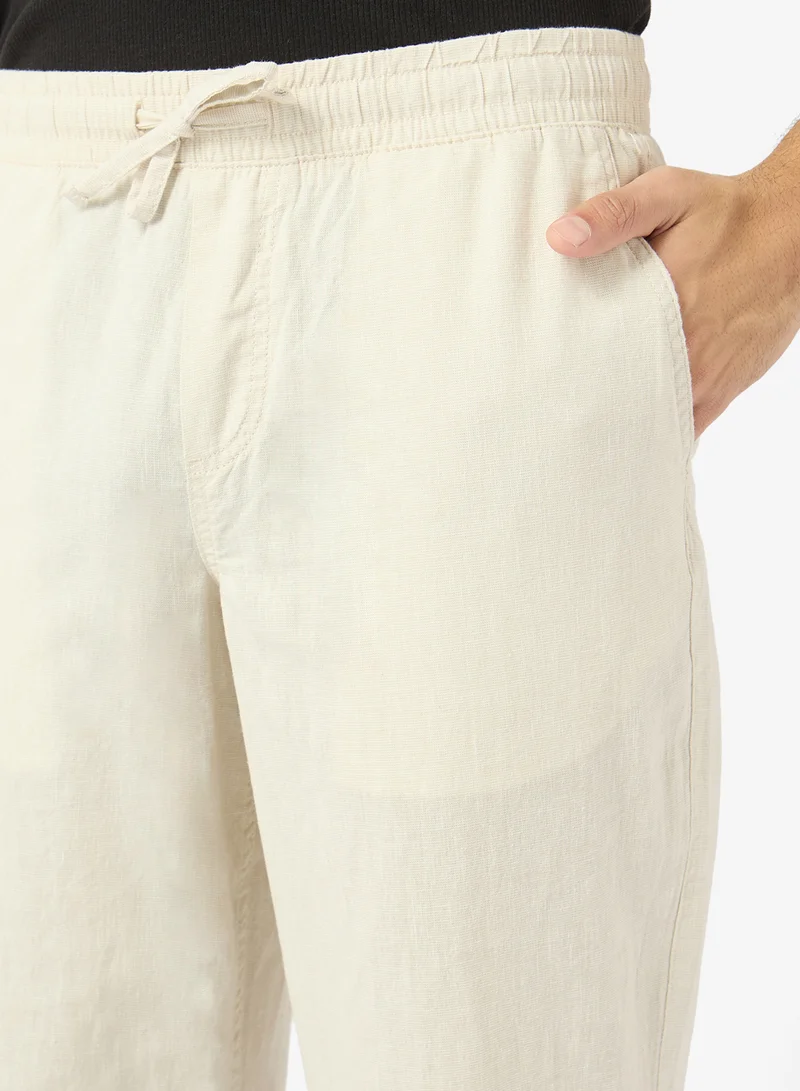 JACK & JONES  Casual Drawstring Linen Blend Trouser for Men | Best Price UAE