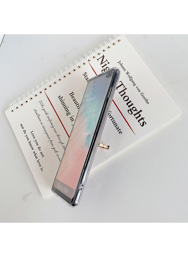 Zaboon Case For Galaxy S10 Plating Colorful Geometric Pattern Mosaic Marble TPU Mobile Phone Case Rhinestone Stand Ring - Image 4