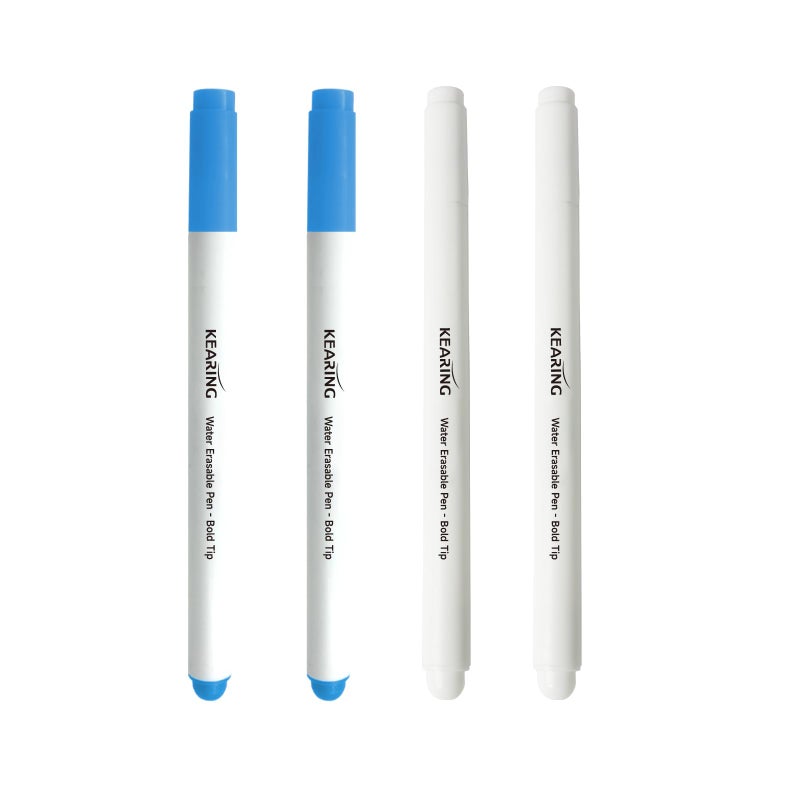 KEARING Erasable Marker Set, Disappearing ink for Fabric Embroidery, Air/Water Erasable Marker (Water-Erasable(2*Blue+2*White)) - Image 1