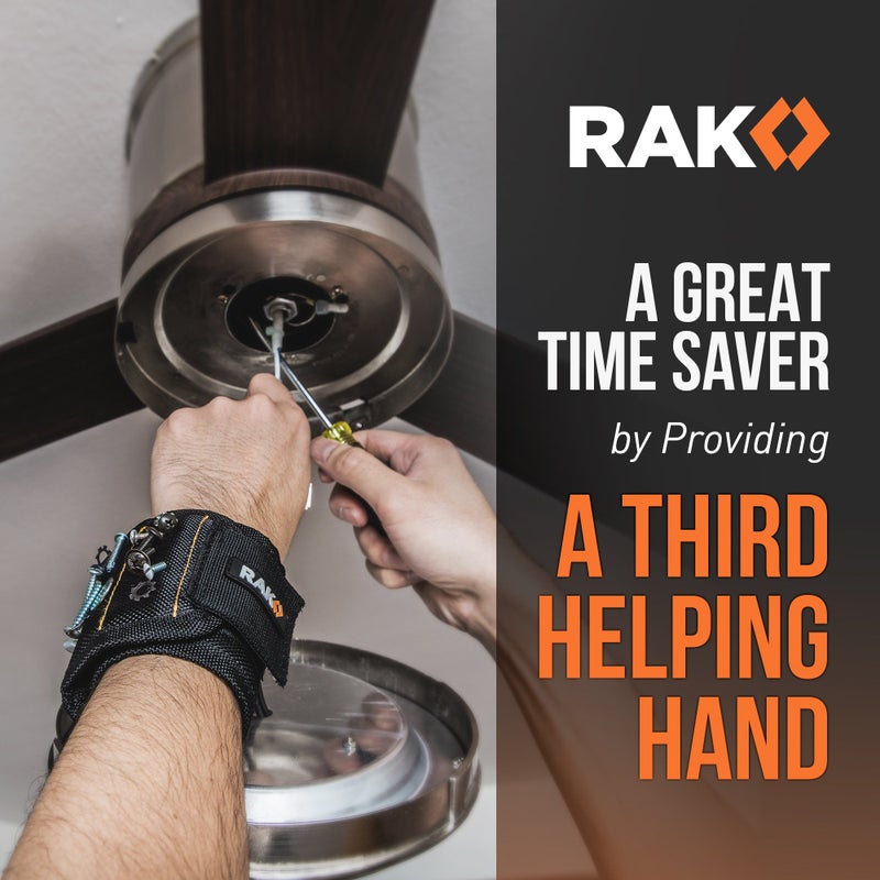 RAK Magnetic Wristband for Tools - Premium Tool Belt for Holding Screws Nails with Powerful Magnets, Birthday Gifts for Men, Cool Gadgets Stuff Gifts for Dad, Husband, Grandpa, Handyman, Him - Image 5