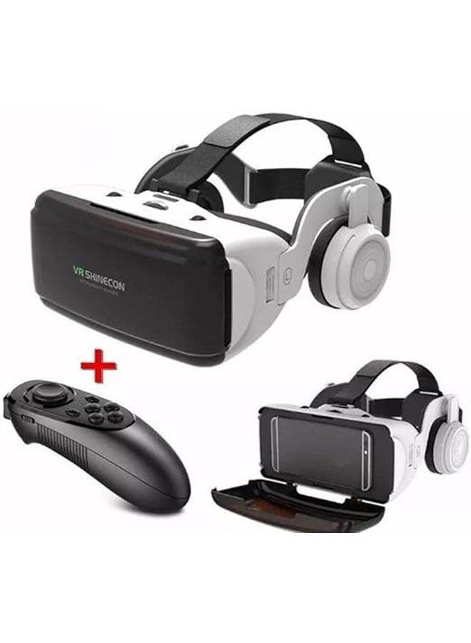 VR SHINECON Original VR Virtual Reality 3D Glasses Case Stereo VR Google Cardboard Headset Headset for iOS Android Smartphone Wireless Joystick - Image 1