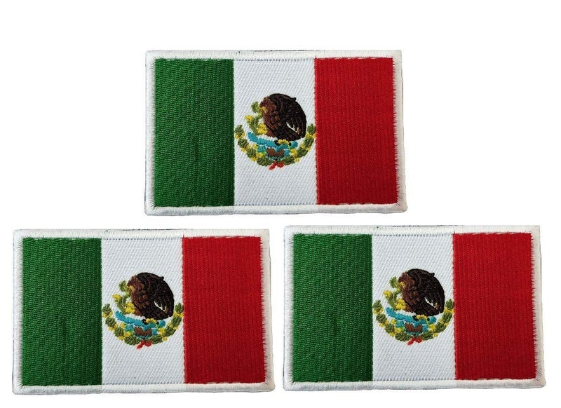 3Pack Mexico Flag Patch Mexican Flags Patchs Mexico Tactical Flag Embroidery Patch with for Hats Tactical Bags Jackets Clothes Patch Team Military Patch