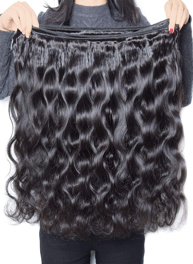 Generous Bundles with Closure Human Hair Body Wave 12 14 16+10 Inch 100% Unprocessed Brazilian Virgin Hair Extensions 3 Bundles with 4x4 Free Part Lace Closure Natural Black - Image 5