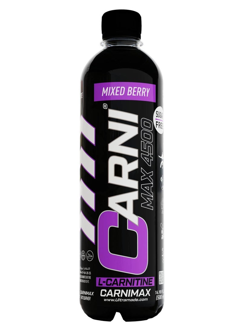 C5 CARNIMAX 4500 L-CARNITINE  Mixed Berry - Maximum Weight Loss with Electrolytes, CLA, Chromium, B Complex Vitamins & Alpha GPC - Zero Sugar, 500ml Pack of 12 - Image 2