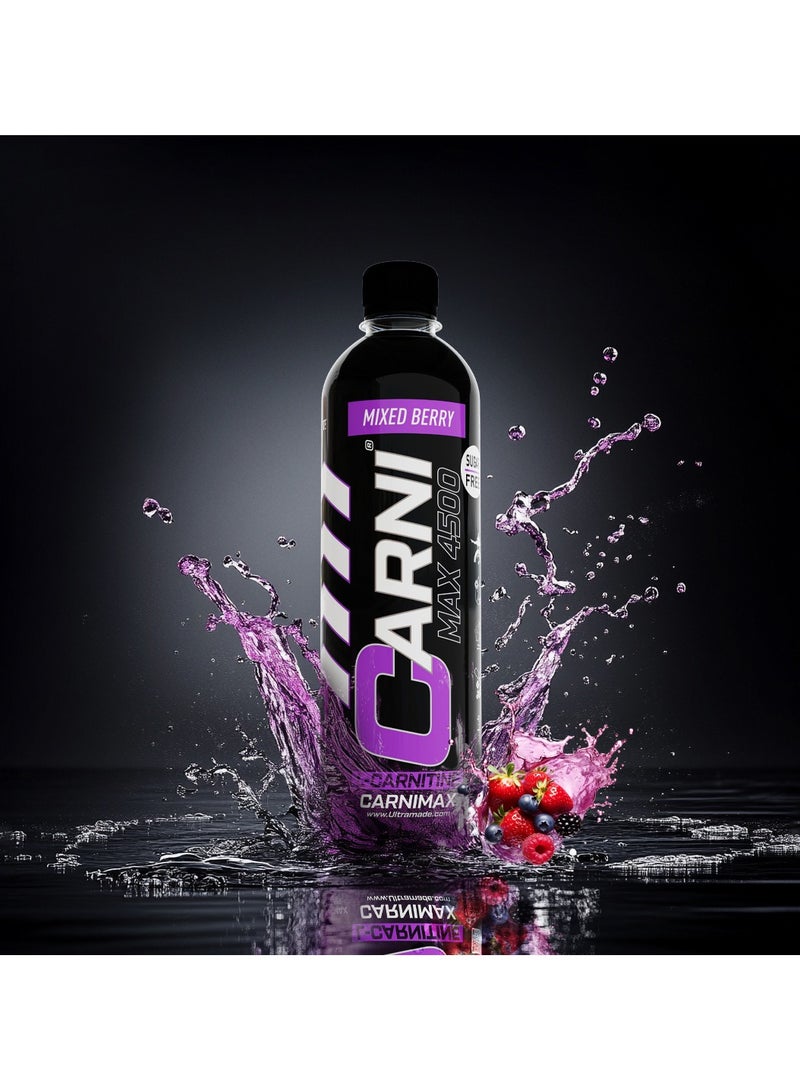 C5 CARNIMAX 4500 L-CARNITINE  Mixed Berry - Maximum Weight Loss with Electrolytes, CLA, Chromium, B Complex Vitamins & Alpha GPC - Zero Sugar, 500ml Pack of 12 - Image 5