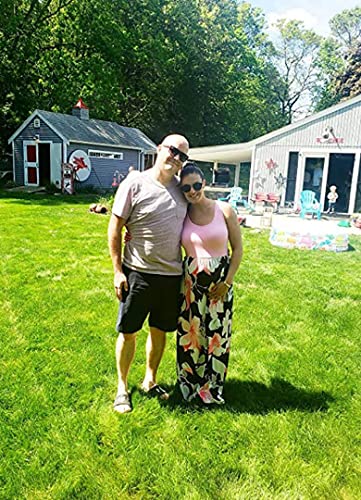 Bluetime Womens Summer Scoop Neck Sleeveless Tank Top Floral Print Maxi Dress (Pink, XL) - Image 5