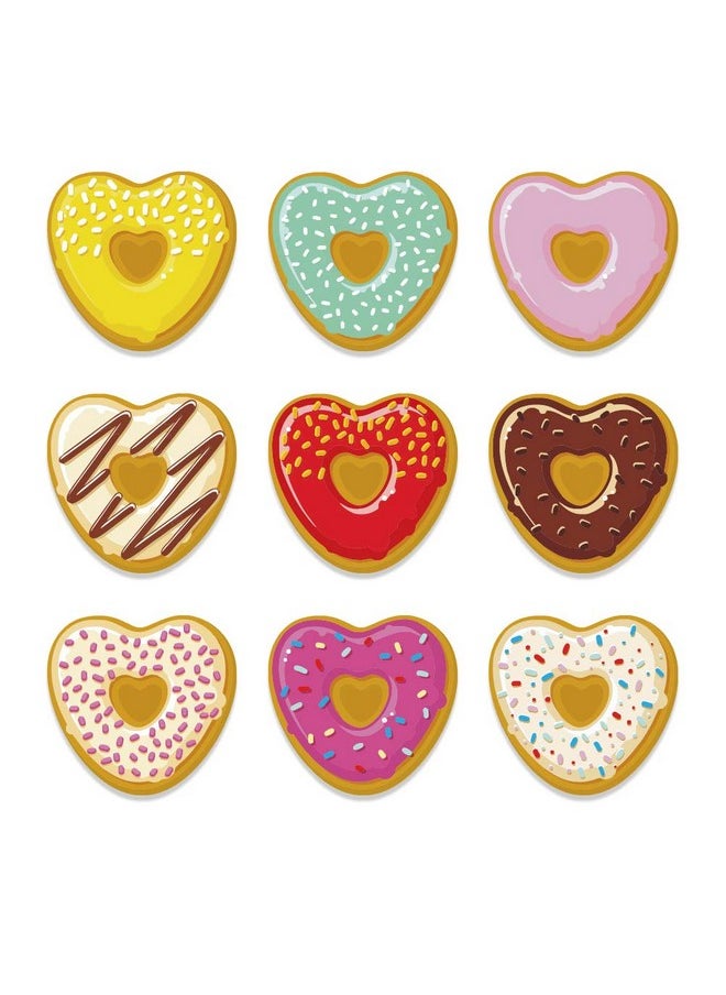 WaaHome - 207Pcs Donuts Heart Stickers Valentines Stickers For Kids School Classroom Teacher Reward Party Decor Scrapbooking Supplies - Image 1