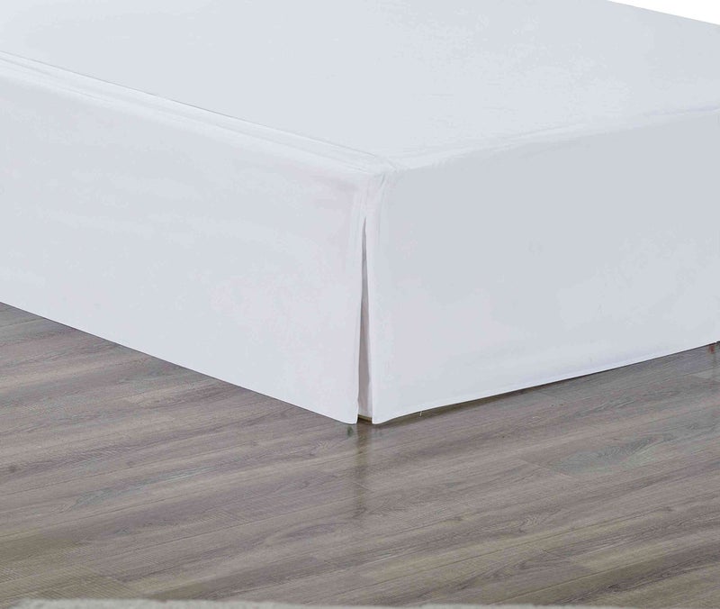 Sheets & Beyond Super Soft Solid Brushed Microfiber 14"" Pleated Bed Skirt/Dust Ruffle (Full Size  White) - Image 3
