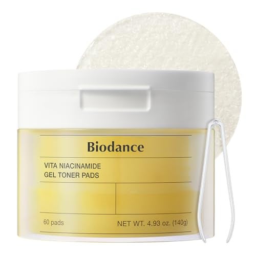 Biodance Vita Niacinamide Gel Toner Pads Dark Spot Corrector Evening Skin Tone Gentle Exfoliating Toner Pads with Vitamin C PreSoaked Pads Korean Skin Care493 floz140g60Pads - Image 1