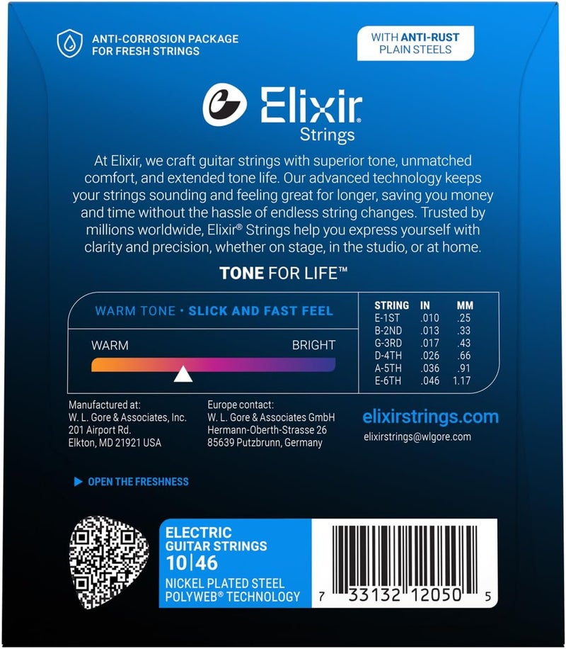 Elixir Electric Guitar Strings with POLYWEB Coating, Light Gauge (.010-.046) - Image 2