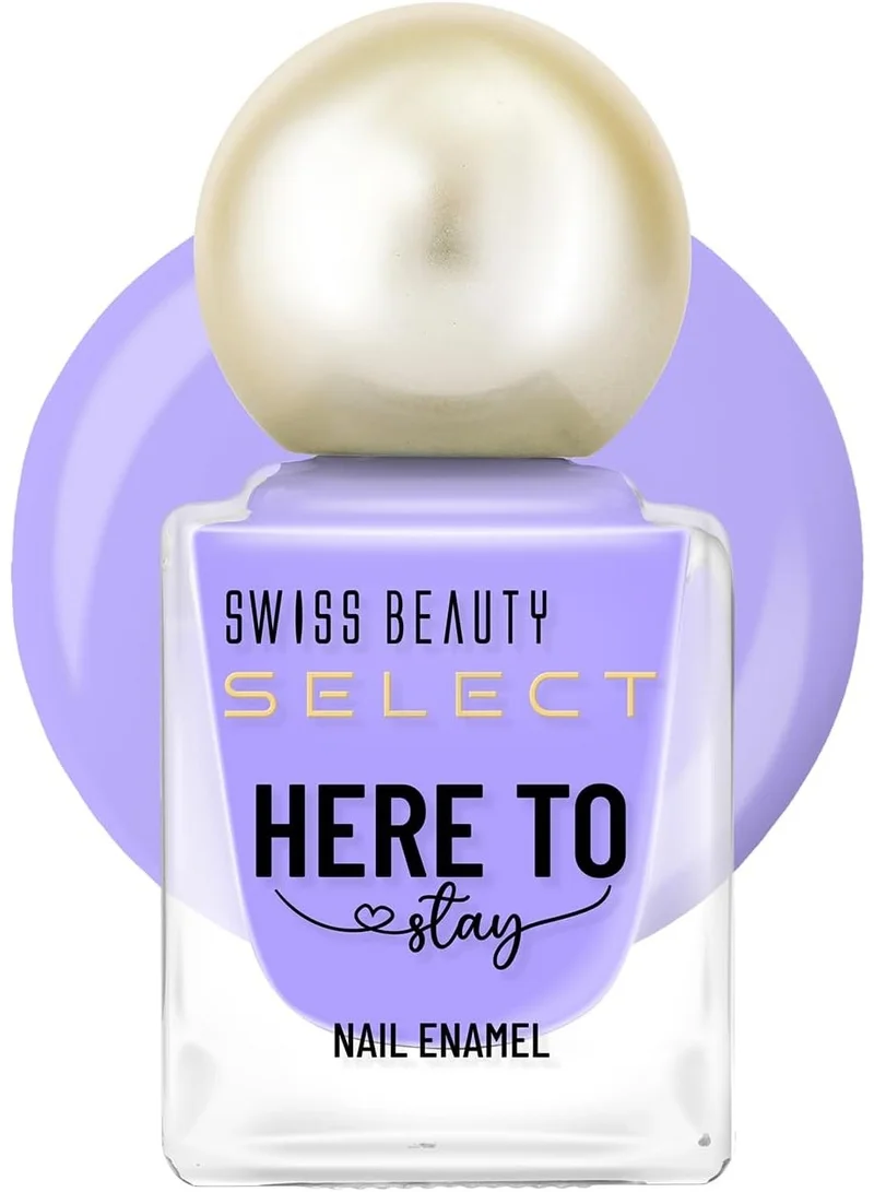 Swiss Beauty Swiss Beauty Select Here to Stay Nail Enamel with High gloss finish | Waterproof & Long-Lasting | Non - stain chip resistant | Shade- Lavender Herb, 12ml |