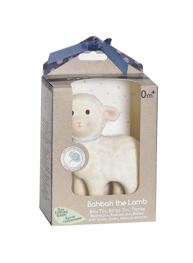 Tikiri Toys Rubber Bahbah Rattle Teether & Bath Toy Organic Natural Rubber Ages 6 Months & Up - Image 4