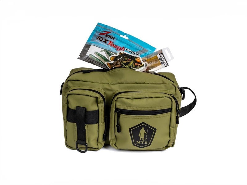 Catch Co Mystery Tackle Box Pond Prowler Sling Fishing Lure Kit â€“ Green Sling Pack with Bonus Multi-Species Bait, Fishing Gear Storage, and Decal - Image 1