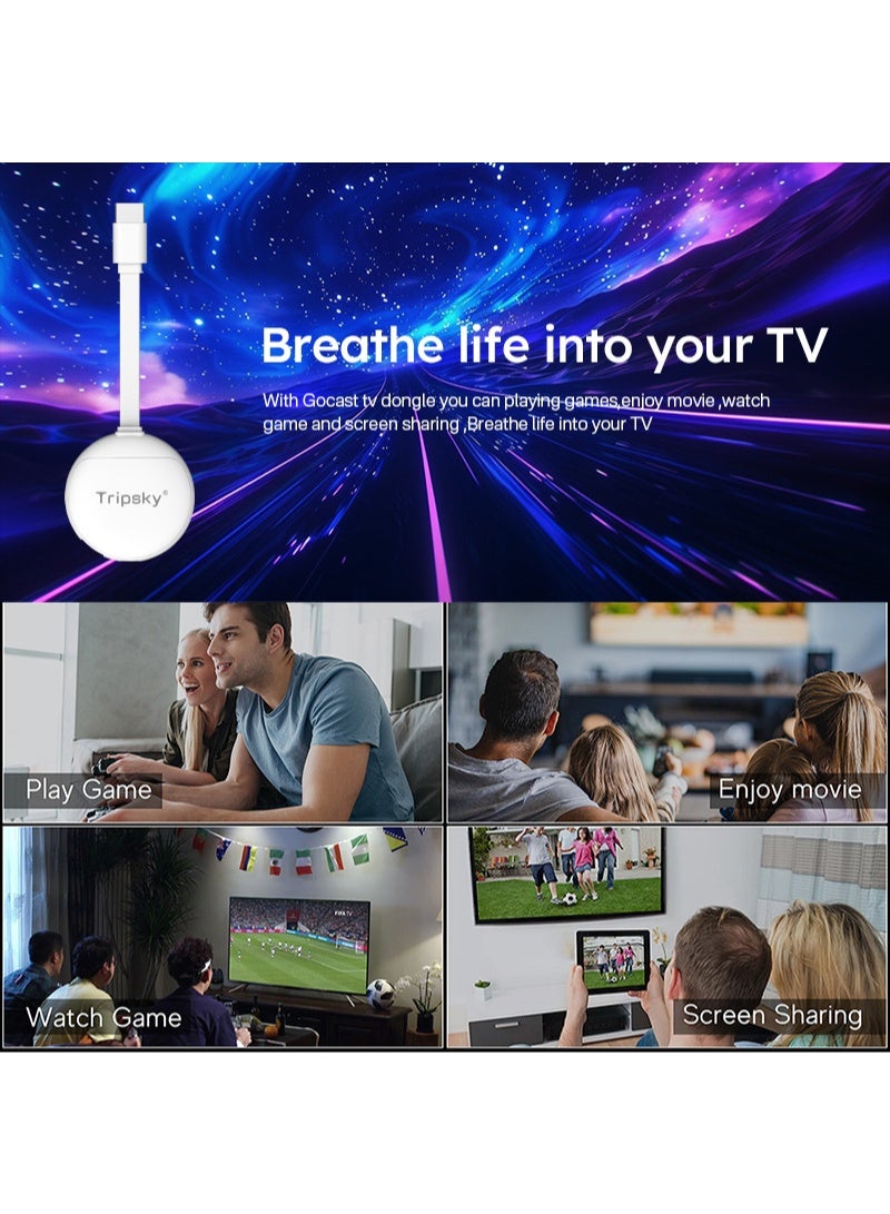 Tripsky M3 Android 14.0 TV Stick ATV, RK3518 2GB+16GB Mini Smart TV Box Streaming 4K 1080P Media Player with Quad-Core WiFi6 & 2.4G/5G & Wireless 5.4, 4K@60fps Streaming, HDTV Output,Voice Control Smart Home Player - Image 2
