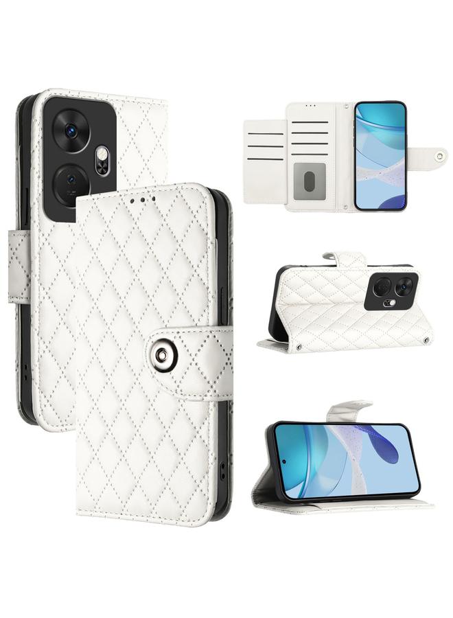 S-TOP Case For itel P55+ Rhombic Texture Flip Leather Phone Case with Lanyard - Image 1