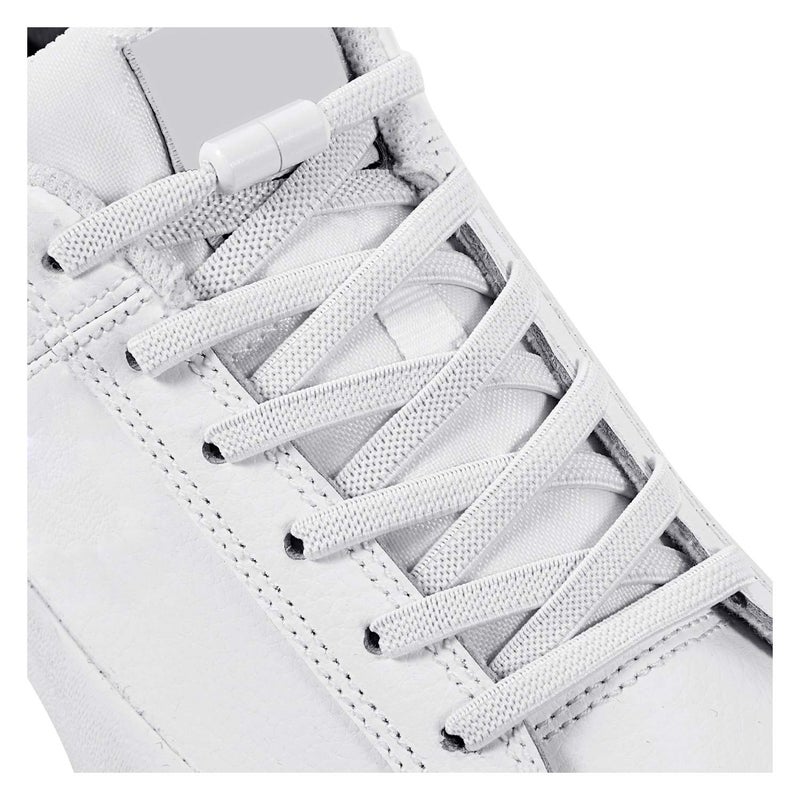 Alegrianan No Tie Elastic Shoe Laces, Shoelaces for Kids, Adults and Elderly - Elastic Athletic Running Shoe Laces(2 Pairs) White - Image 1