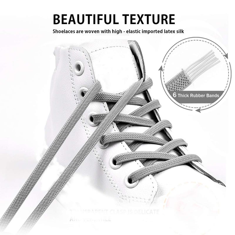 Alegrianan No Tie Elastic Shoe Laces, Shoelaces for Kids, Adults and Elderly - Elastic Athletic Running Shoe Laces(2 Pairs) White - Image 5