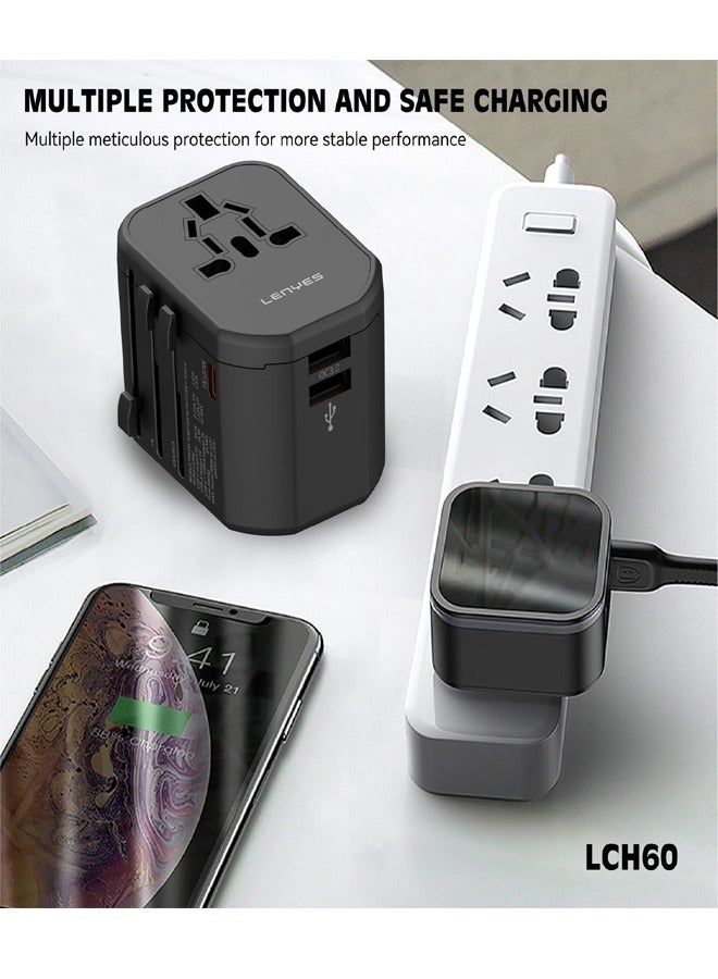 LENYES LCH 60 Fast Charging Dual-Port USB Wall Charger with Smart Power Output - Image 2
