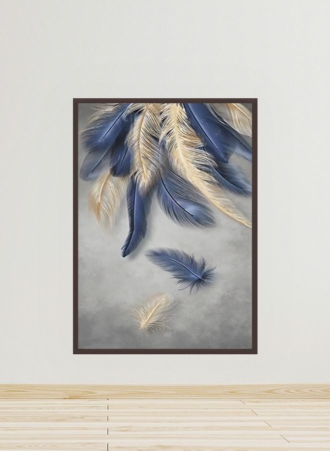 Marktna Canvas Wall Art for Wall Decoration Modern Design With a Hollow Brown Frame Size 120x80cm One Piece - Image 1