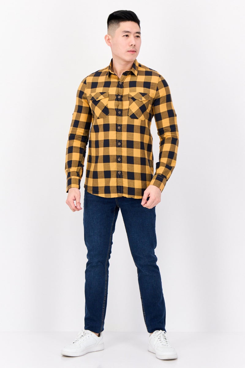 DeFacto Men Slim Fit Checkered Long Sleeve Casual Shirt, Multicolor - Image 4