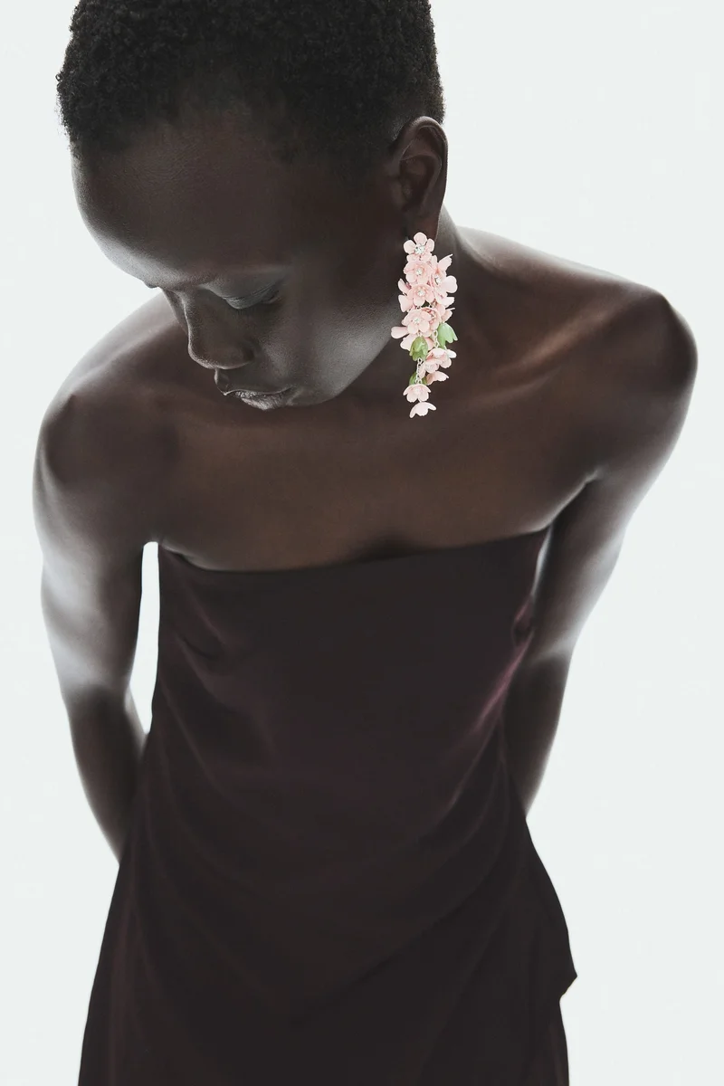 Flower-detail cluster earrings