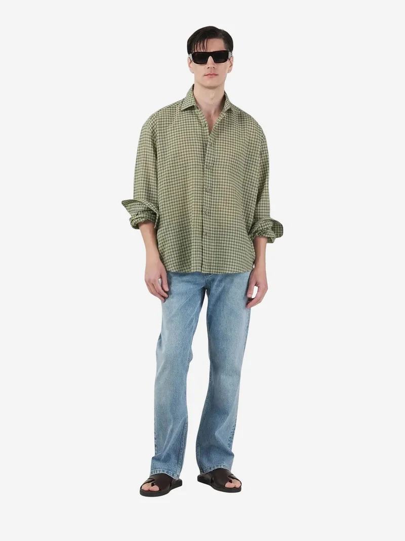 جيستو GIESTO Men's Relaxed Plaid Poplin Shirt