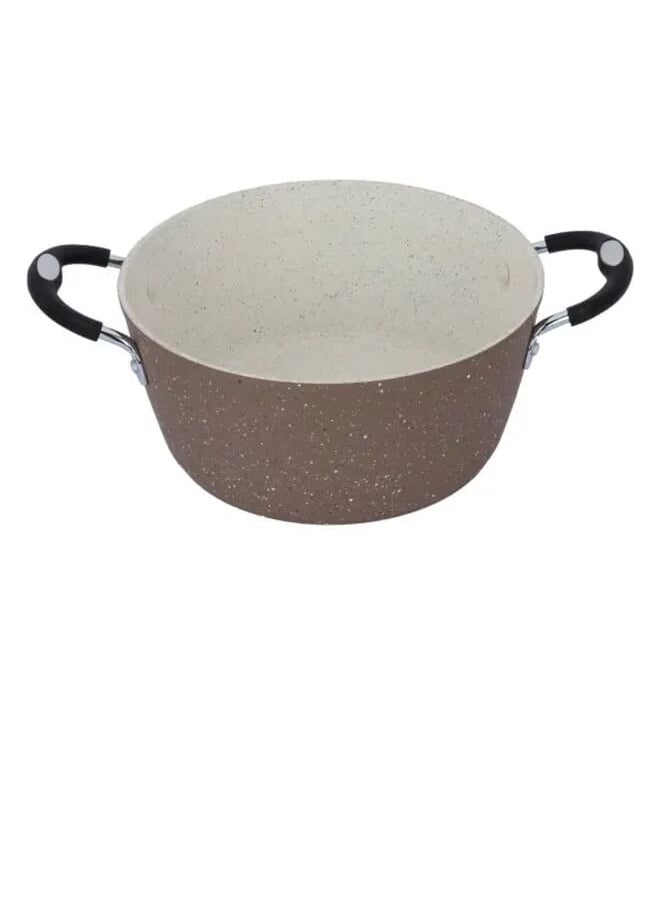 Alsaif Gallery 9 pieces Granite Cookware set with silicone glass lid Brown  - Image 4