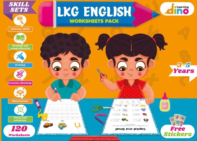 Learning Dino - LKG English Activity Worksheets Pack - 120 Pages + Sticker sheet Medium - Image 5