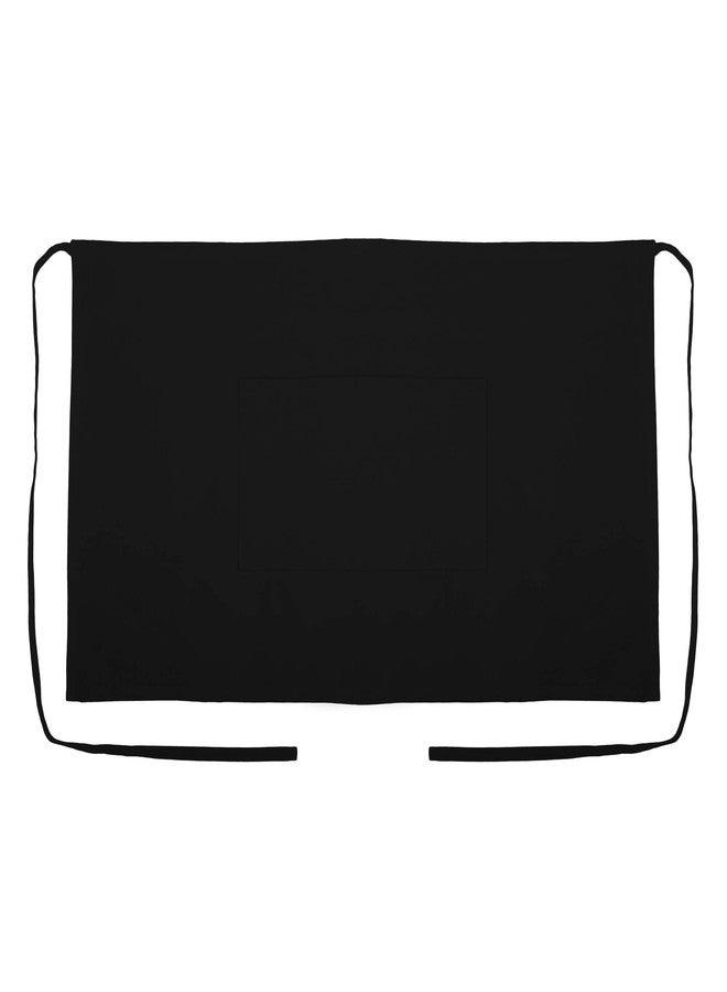 UBICON Xtra Wide Short Apron (36" Wide, 20" Long), Durable, 100% Cotton Large Pockets, Long Tiebacks For Kitchen, Garden, Restaurant (1 Pack, Black) - Image 1