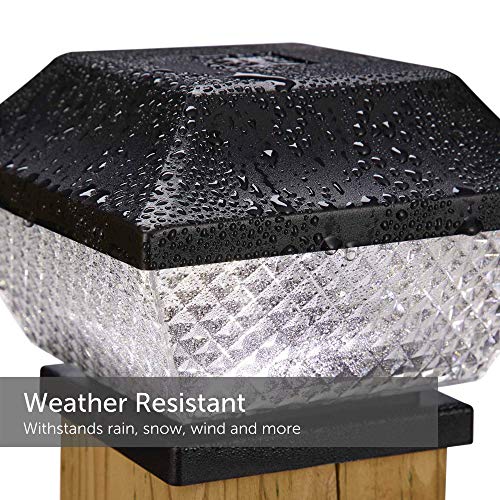 NOMA Solar Post Lights | Waterproof Outdoor Cap Lights for 4 x 4 Wooden Posts, Deck, Patio Garden Décor or Fence | Warm White LED Lights, 6-Pack - Image 3
