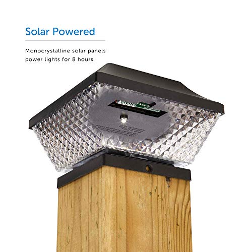 NOMA Solar Post Lights | Waterproof Outdoor Cap Lights for 4 x 4 Wooden Posts, Deck, Patio Garden Décor or Fence | Warm White LED Lights, 6-Pack - Image 5