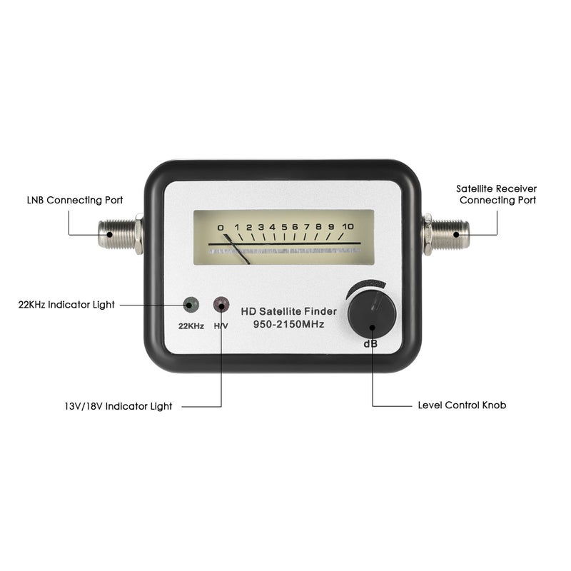 Satellite Signal Finder Satellite Finder Satellite Signal Meter Mini TV Antenna Satellite Signal Finder Meter with Compass - Image 4
