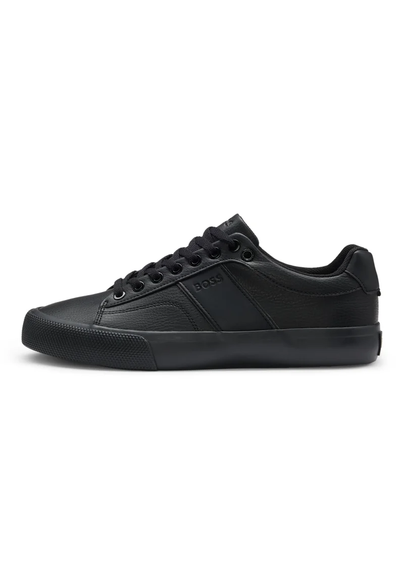 BOSS black Faux-leather sneakers with plain and grained textures for Men | Best Price UAE