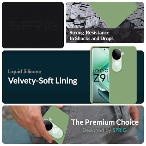SPRIG Compatible with Vivo V40E Premium SilkTone Back Cover Drop Tested Shock Proof Mobile Case for Men, Women, Boys and Girls with Camera Protection (Mint Green) - Image 2